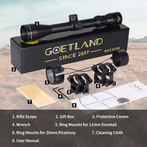 Goetland Rifle Scope 3-9x40 SFP Crosshair R4 Reticle with Ring Mounts for Air Gun Airsoft Hunting Tactical - Image 6