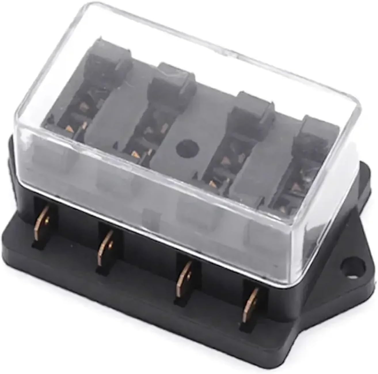 4 Way Car Boat Fuse Box Holder with 4 Fuse Blades Fuse Holder Block