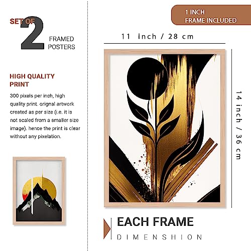 Image of kotart Minimal Colorful Abstract Modern Art Wall Painting with Frame for Living Room Bedroom Hall Office - Framed Painting for Wall Decoration - Wall Decor for Home - Pack of 4 (Art 1, Small (10x13 or 10x10 inch))