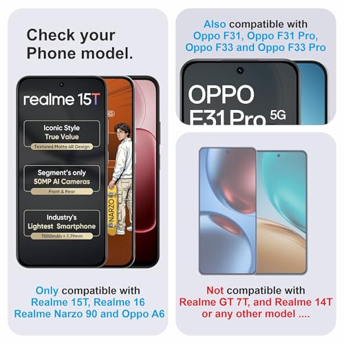 Image of Military-Grade Gorilla Tempered Glass For Realme 15T, Oppo A6, Realme Narzo 90, Oppo F31 and F31 Pro (6.57 Inch) With Installation Kit | Edge to Edge Coverage | Black