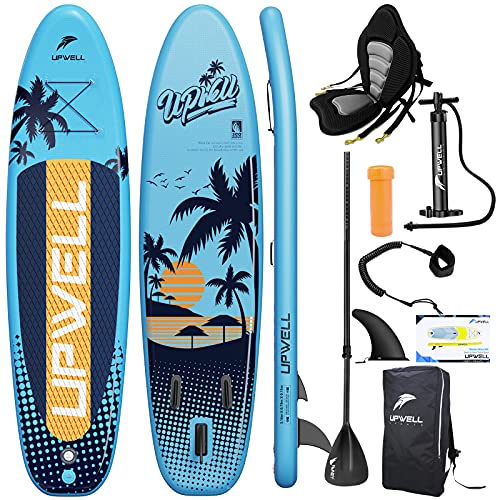 Inflatable Paddle Board Sup - Stand Up Seat Kayak Blow Up Kids 3 Piece Easy Eddy Modular Hard Shell Youth Adults Surf Blue