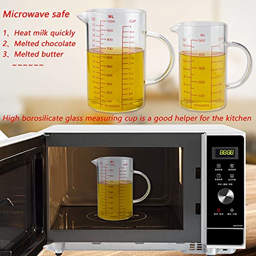 Vaso medidor de vidrio con mango 1000 ml miniatura 5