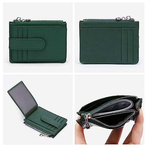 Fependu Slim Wallet For Women Thin Womens Card Holder Rfid Blocking Genuine Leather Small Wallets Green #TOP3