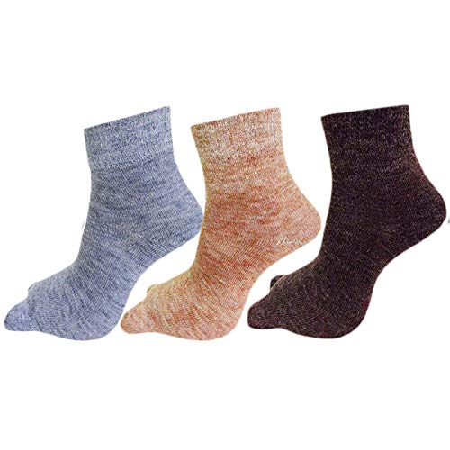 Women's Woolen Ankle Length Multicolored Socks (Pack of 3 Pairs) -B-image-26