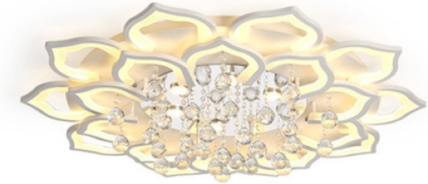 YILDEX Ceiling Lamp, Living Room Lamp Creative Petal Crystal Column Hall Ceiling Lamp Bedroom Lamp Dining Room Lamp