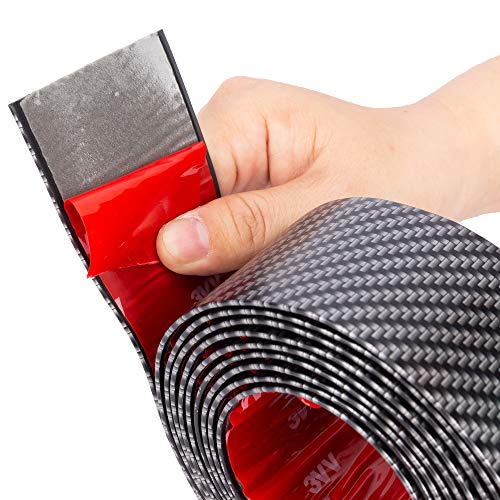 Neobeauty Car Sticker Carbon Fiber Rubber Door Entry Guards Scratch Cover Protector Paint Threshold Guard,Car Bumper Door Guard/Rear Bumper Guard Scratch Scratch Protection Strip (5Cm*2.5M) #TOP3