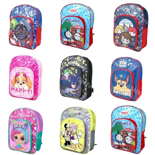 Top Linen (NW) Ltd Children Cartoon Official Character Backpack For School - Lightweight Rucksack Travel Backpack Kids - Deluxe Disney Frozen Ice Magic Back Pack