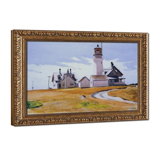 Impression sur toile Highland Light par Edward Hopper 61x91.4cm avec cadre