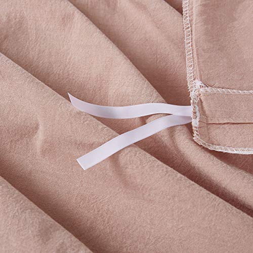 image for Wake In Cloud - Washed Cotton Duvet Cover Set, Yarn Dyed Plain Solid C