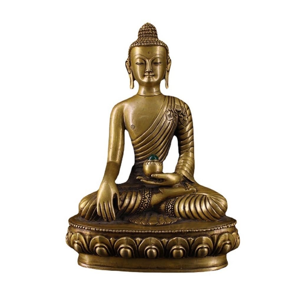 Posąg Buddy do wnętrz mosiężne posągi Buddy Dekoracja wnętrz Posągi Bodhisattwa Posągi Feng Shui Dekoracja Medytacja Dekoracja Medytacyjna Statuetka Buddy Rzeźba