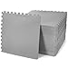 BalanceFrom Puzzle Exercise Mat with EVA Foam Interlocking Tiles, Gray, 144 sq. ft. (Pack of 6)