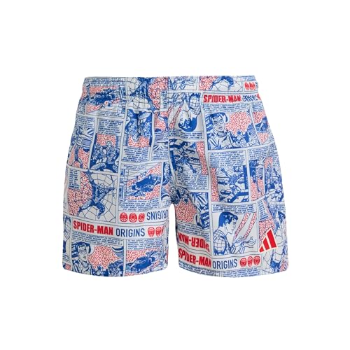 Slip interno in mesh adidas garçon Marvel Spider-Man Swim Shorts, Team Royal Blue/Pure Ruby, 9-10 Years