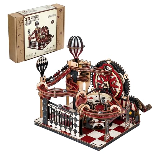 Wooden Model Kits for Adults Mechanical Marble Run - 3D Puzzles Gear Drive Coaster Creative STEM Building Project Unique Fathers Day Birthday & Graduation Gifts for Men Dad