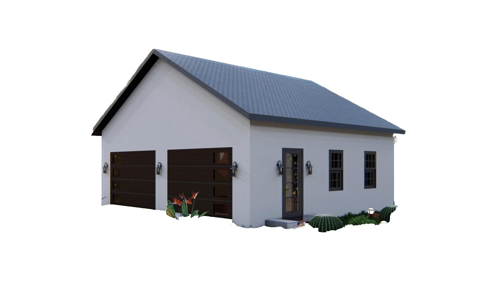 Simple 2 Car Garage Plans 676 Square Foot Traditional Style 2 Car