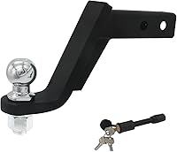 Vista 9 de Soporte de bola de enganche de remolque de 2 pulgadas con bola de remolque, clip de pasador de enganche y se adapta a receptor de enganche de 2