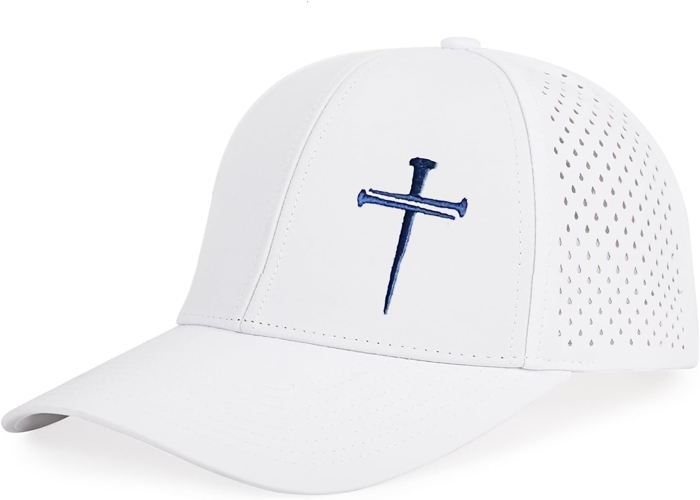 Jesus 3 Nail Cross Hat Christian Religious Gifts for Christma with Embroidered - Adjustable Snapback Baseball Cap