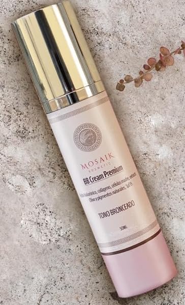 MOSAIK COSMETIC BB Cream Premium 50ml. Piel impecable, perfecta, hidratada, sin imperfecciones, alisada, unificada y con un tono bronceado natural y radiante, con filtros solares SPF15