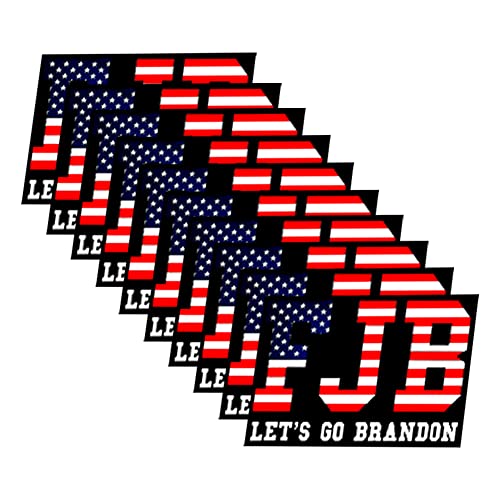 10 Pack Let's Go Brandon FJB Stickers Car Bumper Laptop Window Vinyl Waterproof Decal (Square)