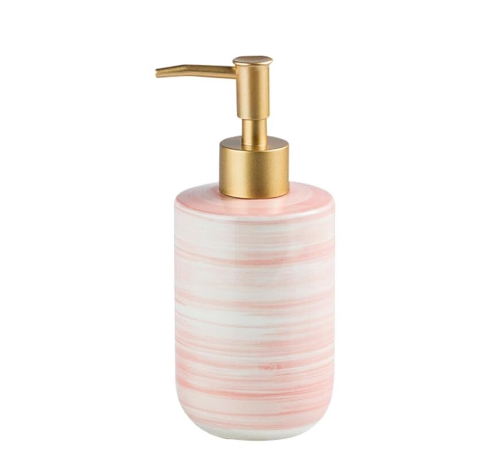 Hand Simple Ceramic Soap Dispenser Lotion Bottle Pump Empty Bottles Bathroom Accessories Dish for Bathroom(Pink)