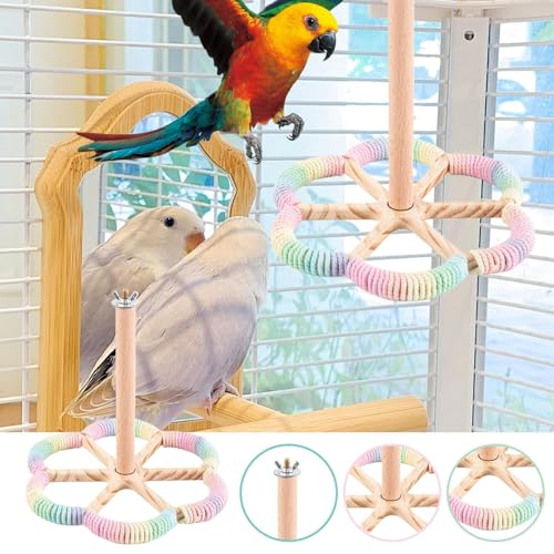Poleiros Para Gaiola | Suporte Giratório,Poleiro De Enriquecimento Interativo Para Aves De Pequeno E