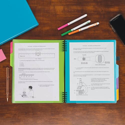 Image of Samsill Left-Handed 10 Pocket Poly Project Organizer with 5 Dividers, File Folders Letter Size, Quick Access Front Pocket, Refillable Notepad, Erasable Write-On Tabs in Fashion Colors (Pack of 2)