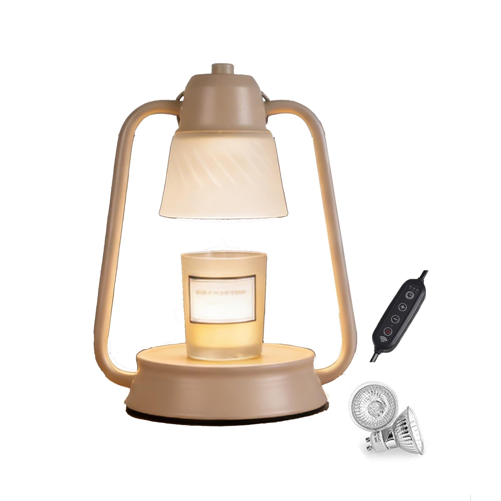 Lampa Podgrzewająca Świec, Latarnia Z Przyciemnieniem Timerem Stylu Vintage, Prezenty Dla Kobiet, Światło Ocieplające Dom Nowego Wystroju Sypialni Domu, Nie Obejmuje(Brown)