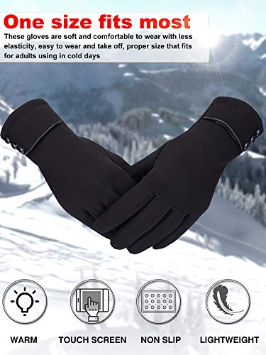 Image of Patelai 3 Pairs Womens Gloves Winter Touchscreen Texting Phone Windproof Gloves Warm Fleece Lined Cold Weather