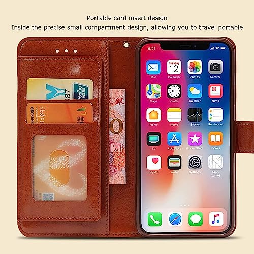 Étui iPhone 14 Plus jaune foncé à rabat en cuir avec dragonne - 5