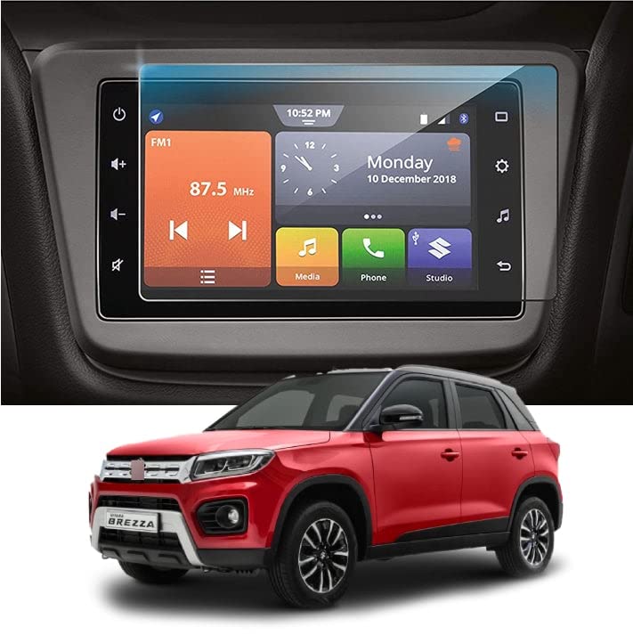 Image of Car Screen Protector for Maruti Vitara Brezza |2020 - Running| - 7 inch Inch, Anti-Scratch, Easy Installation, Clear Touchscreen Guard, Infotainment System Protection (Not Tempered Glass)