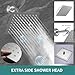 WHSHOWER Full Body Brushed Nickel Shower System with Temperature Display Valve and Water Bathtub,Handheld Sprayer, 12
