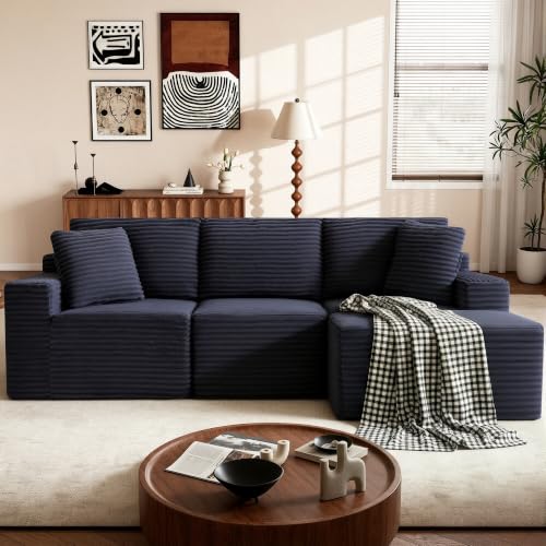 Image of Modular Sectional Sofa, Dark Gray Boneless Couch for Apartment