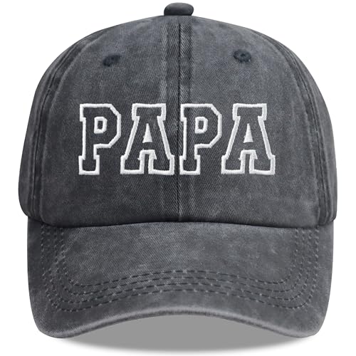 Funny Papa Hats for Men Grandpa Father Day Birthday Gifts for Dad Daddy Adjustable Cotton Embroidered Grandfather Baseball Cap