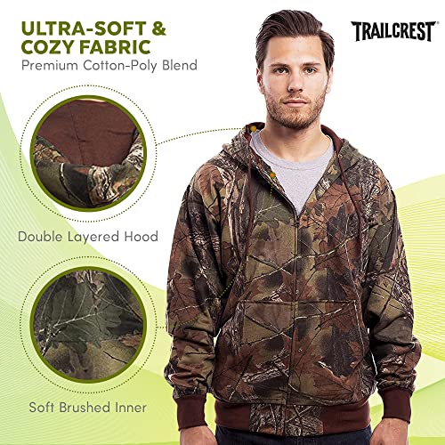TrailCrest by Treel Men's Zip Up/Pullover Hoodie Sweatshirt, Stylish Camo Jacket, Outdoor Activities, Hunting, Casual Wear3