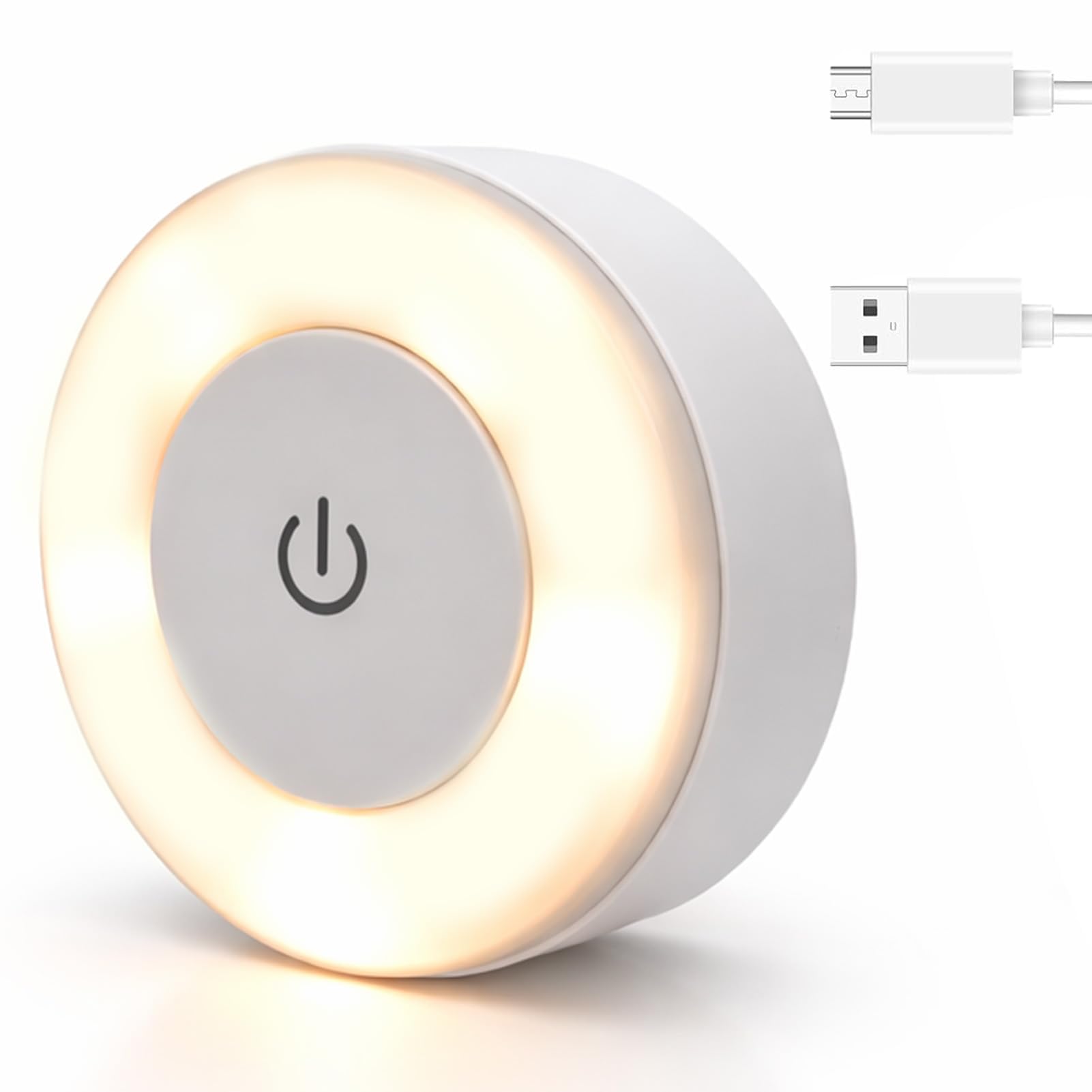 Rechargeable Night Light,Magnetic LED Touch Night Light Dimmable Wireless Lamp with 3 Colour Modes Portable Stick On Mini Lamp for Bedroom Nursery Hallway Wardrobe & Kitchen Cupboard USB Charging
