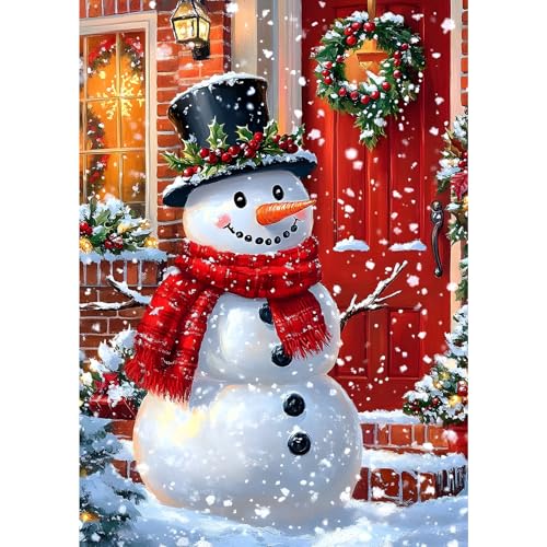 MXJSUA 5D Muñeco De Nieve Nevado De Navidad Diamond Painting, Diamond Painting Kit Completo, Manualidades Adultos DIY Cristal Pintura De Diamante Para, Painting Para Decoración 30x40cm