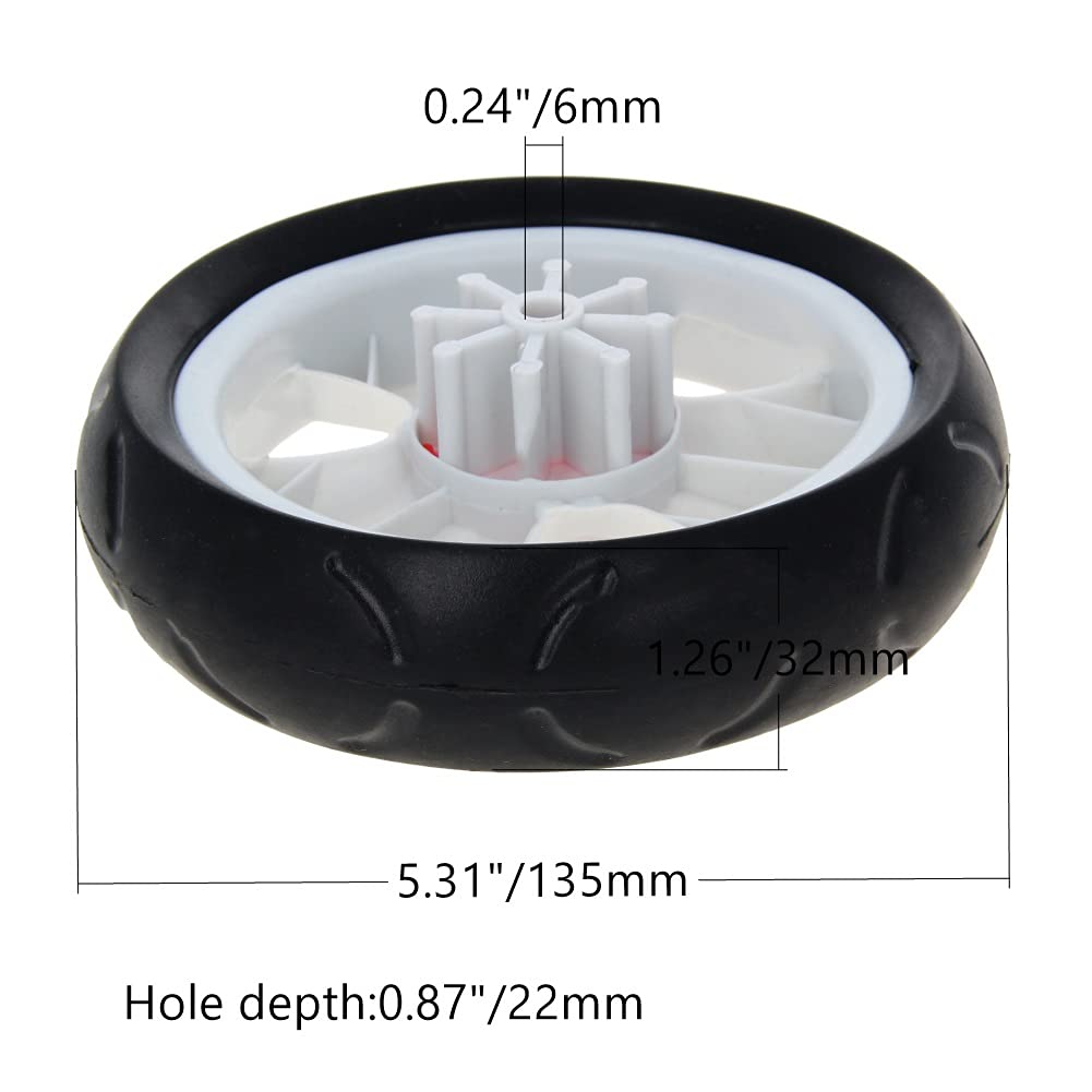 thumbnail: MroMax 4 Stuks Plastic Enkelvoudige Wielen - Diameter 185 Mm, Voor Wandelwagens, Karren En Meer - Wit