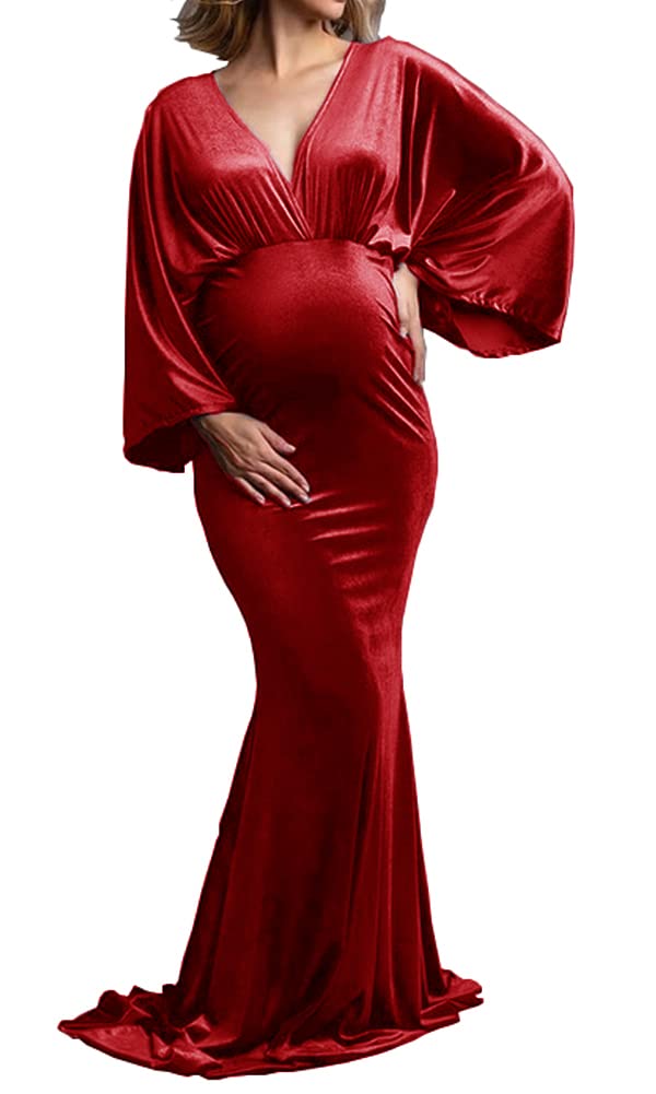 long sleeve red flowy dress Miss Circle Women Radha Red Backless Longsleeve Maxi Dress with Bow main image 1