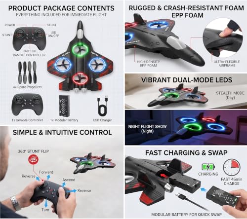 Generic 2.4GHz RC Fighter Jet with LED Lights - Image 5