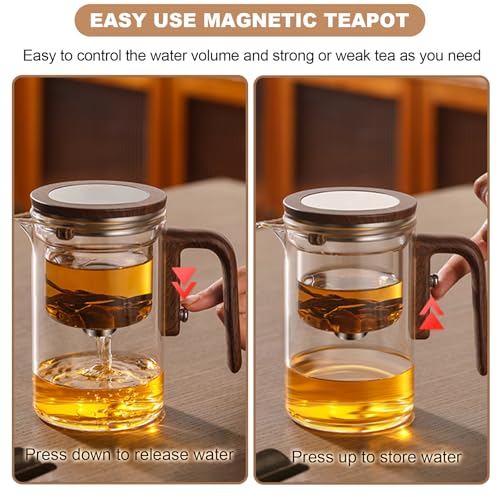 Enchanti Tea Pot, Glass Teapot with Infuser,Magnetic Loose Leaf Tea Steeper - image 2
