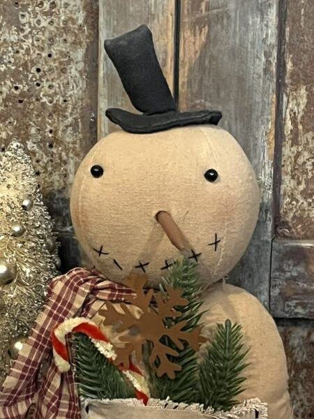 Primitives-Supplies-for-Grubby-Primitive-Rustic-Christmas-Snowman-W-Let-It-Snow-Pocket-Stump-Doll-12-for-Holiday-Kitchen-Farhouse-Home-Decor Primitives Supplies for Grubby Primitive Rustic Christmas Snowman W Let It Snow Pocket Stump Doll 12 for Holiday Kitchen Farhouse Home Decor
