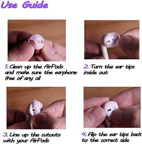 OneCut Silicon airpods Tips Ear Skins & Covers Replacement, [fit-in Case] Anti Slip Soft eartips for Apple AirPods 1 & 2 or EarPods Headphones/Earphones/Earbuds (5 Pairs Pure White)
