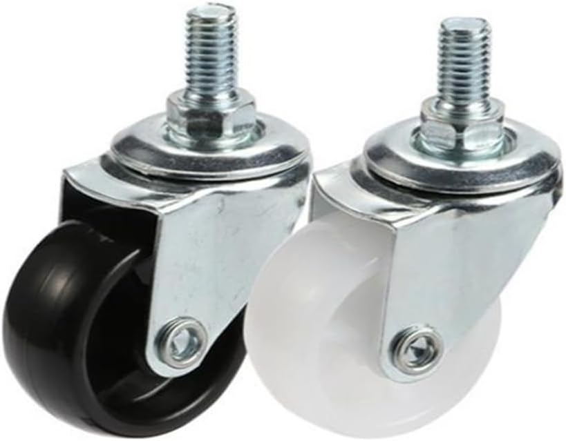 (4 Pack) 1.5 inch Caster Screw M8/M10/M12 Coat Hanger Special electroplated Wheel 38mm General Furniture (Color : White, Size : 12mmX25mm)