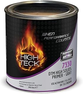 High Teck Products 7330-4 2K High Solids Urethane Primer, 1 qt, Gray, 3.43 lb/gal VOC, 4:1 Mixing