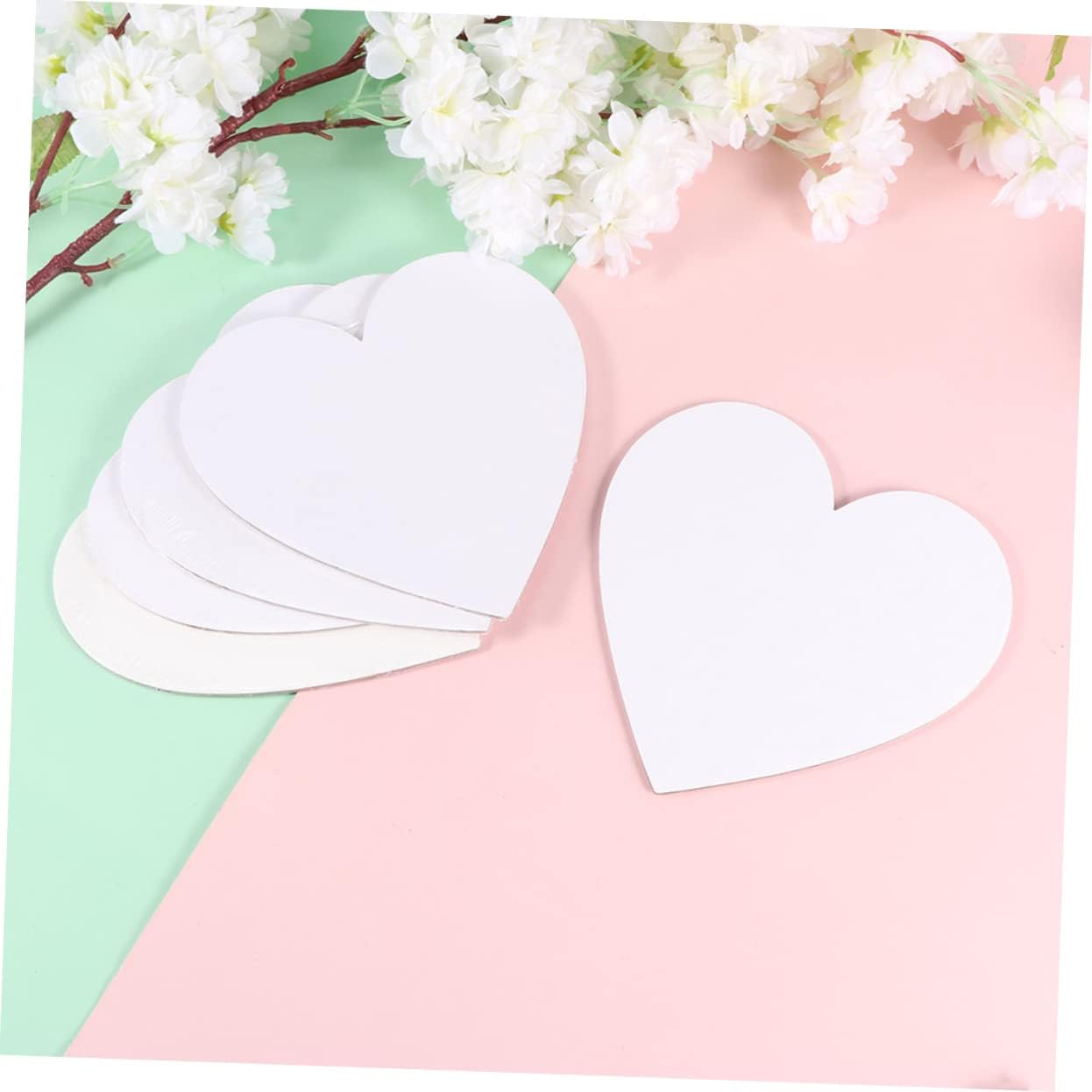 Gadpiparty 6pcs Heart Shape Canvas Oil Painting Boards Cotton Panels for Paint Blank Art Panels for Artists and Creative Projects