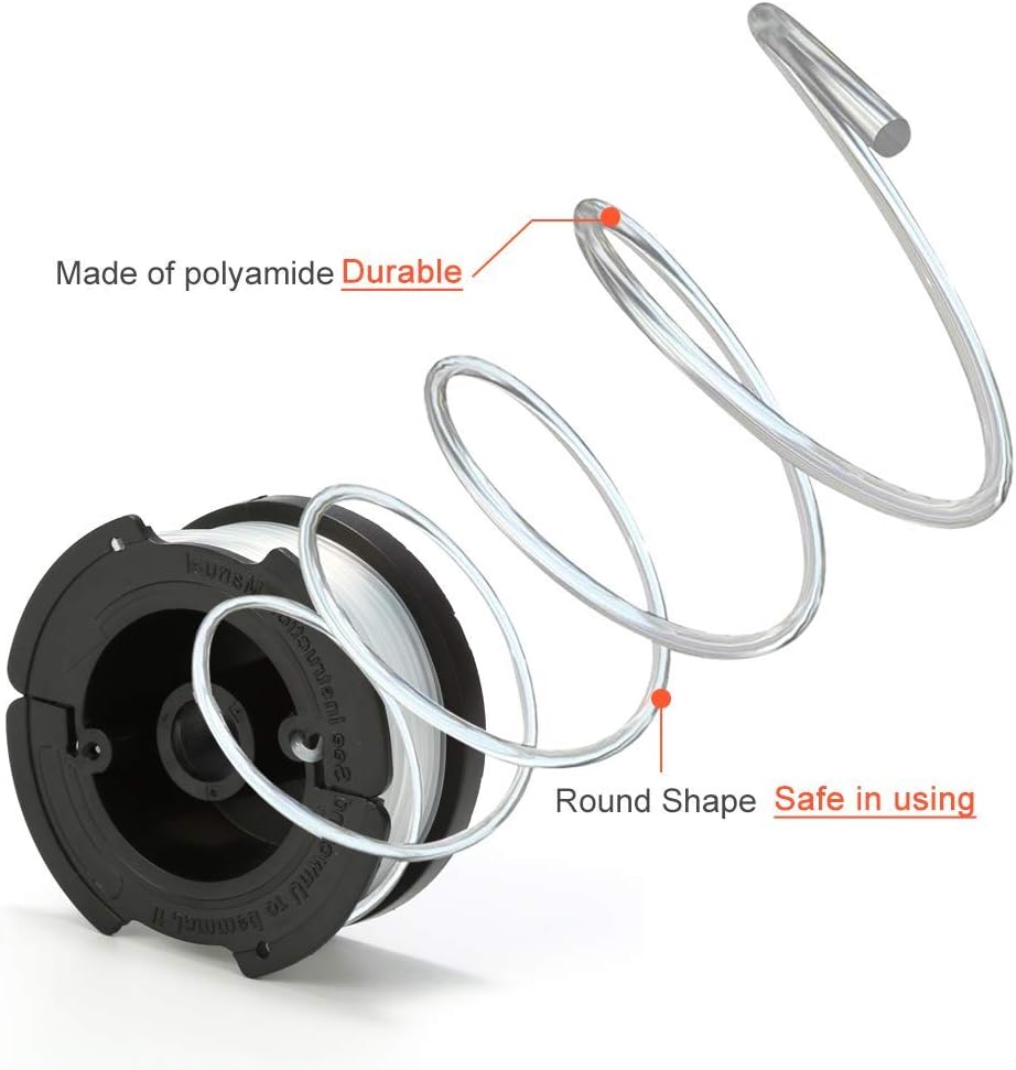 mycheng New 0.065" Line String Trimmer Replacement Compatible for Black & Decker AF-100-3ZP GH900 GH600 String Trimmer(8 Pack+2 Spool Cap and Spring) : Patio, Lawn & Garden