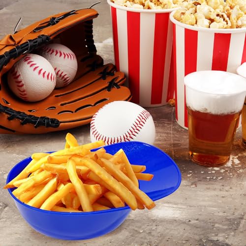Zephiconn 48 Pack Baseball Helmet Ice Cream Bowls with Spoons 8 oz Mini Ice Cream Baseball Cap Bowls Dessert Helmet for Birthday Serving Popcorn Sundae Party (Red Blue White) by Zephiconn - Used condition - Image 6