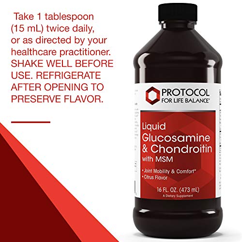 Protocol For Life Balance - Liquid Glucosamine And Chondroitin With Msm - Supports Joint Mobility And Comfort In Easy To Swallow Liquid Format - Citrus Flavor - 16 Fl Oz (473 Ml) #TOP3