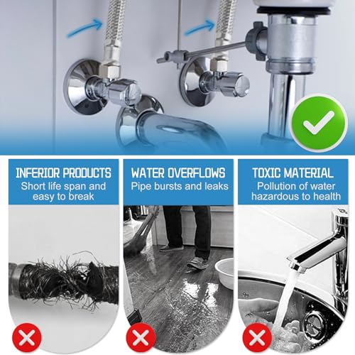 FULHANY 4 StüCk Flexschlauch - Edelstahl 304wasserhahn Schlauch - 3/8schlauch FüR Wasserhahn - Geeignet FüR WasserhäHne Bad Wc (20 Cm/10 Cm)