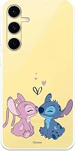 Case Compatible with Samsung Galaxy S24 FE Official Disney Angel & Stitch Beso to Protect Your Phone. Officially Licensed Lilo & Stitch Transparent Flexible Silicone Cover