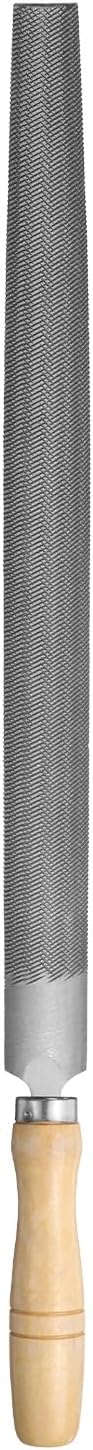 HARFINGTON 16" Half Round Medium Cut File Double Cut Teeth Bastard Metal File High Carbon Steel T12 with Wood Handle for Metal Wood Tool Sharpener, Gray